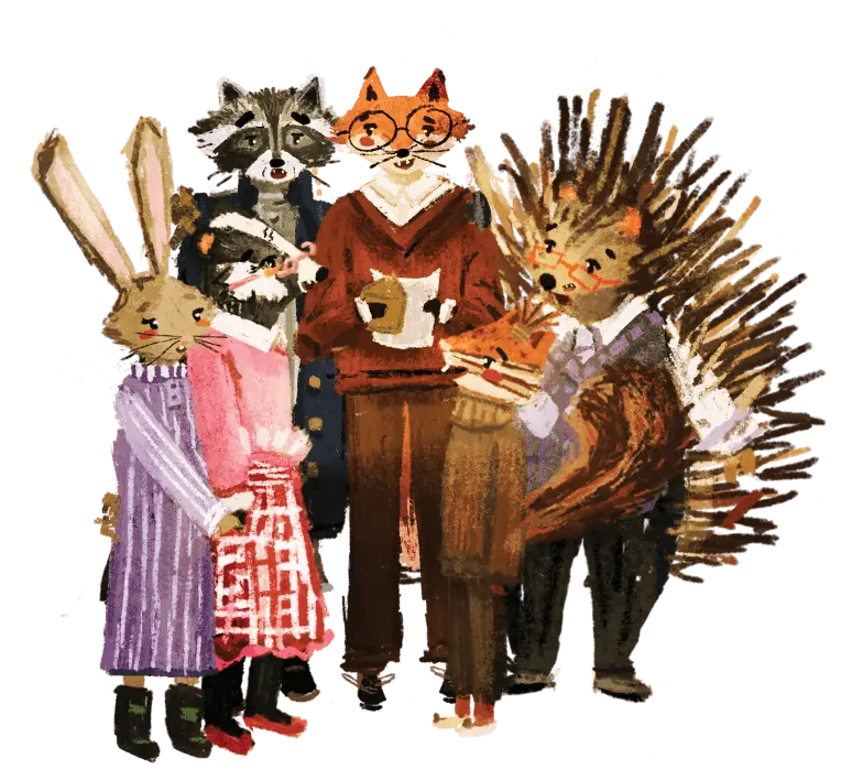 group of midnight post characts